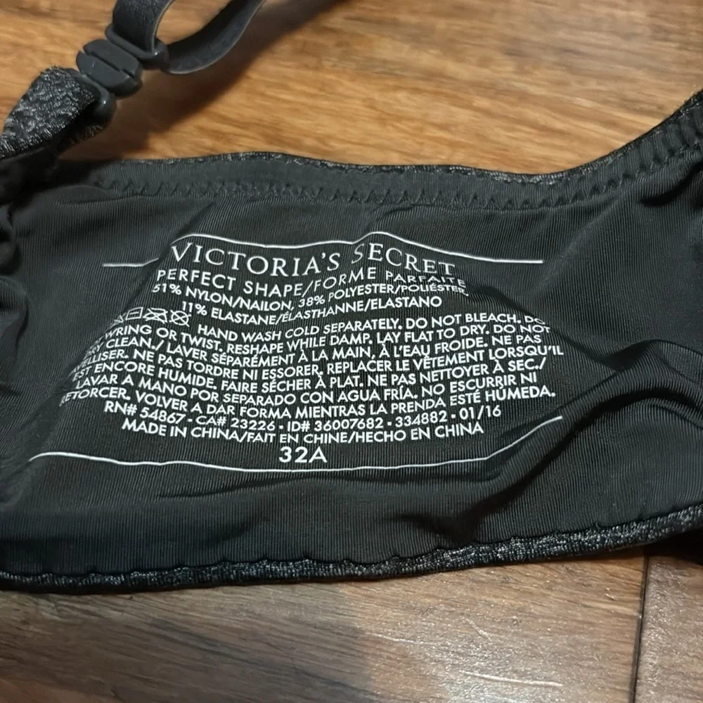 Victoria’s Secret Perfect Shape Push Up Bra 32A Grayish Black - Picture 6 of 6